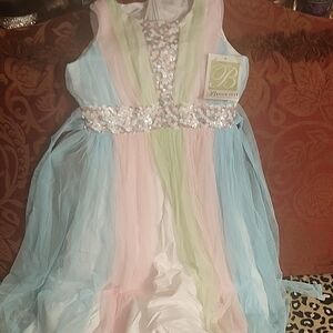 Bonnie Jean Pastel Sequin Kids Dress